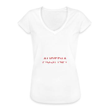 I am from Austria rot weiß rot Flagge Souvenir - Frauen Vintage T-Shirt - Weiß - Vorne