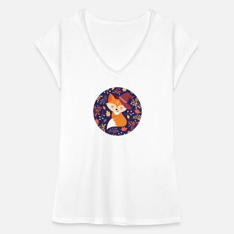 Fuchs mit Herbstmuster Frauen Vintage T-Shirt