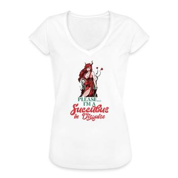 Sukkubus Flirty Nymphe Sexy Anime Dämon Flügel Goth - Frauen Vintage T-Shirt - Weiß - Vorne