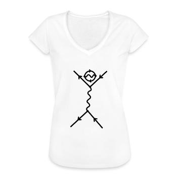 feyn-man - Frauen Vintage T-Shirt - Weiß - Vorne - Danielle (179cm)