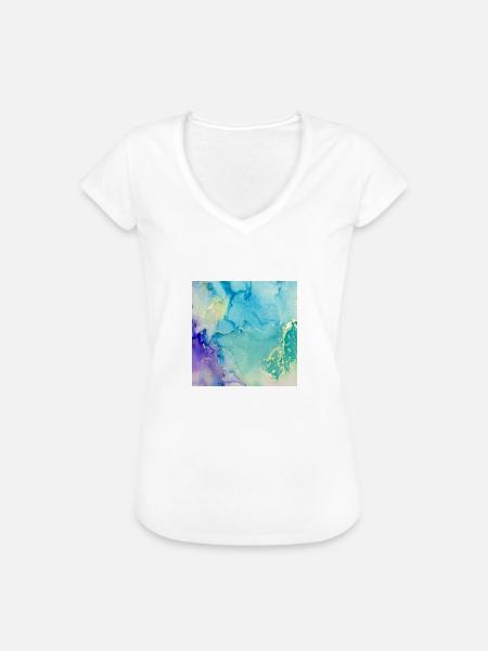 Bild Tinten Blau - Frauen Vintage T-Shirt - Weiß