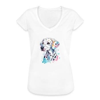 Dalmatiner Wasserfarben - Frauen Vintage T-Shirt - Weiß - Vorne