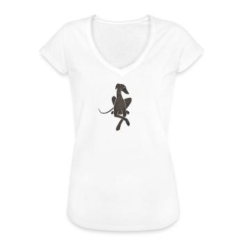 Liegender Windhund dunkelgrau - Frauen Vintage T-Shirt - Weiß - Vorne