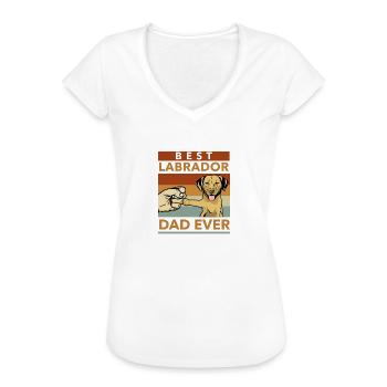 Labrador lustiger Hundespruch Labradoodle Best Dad - Frauen Vintage T-Shirt - Weiß - Vorne