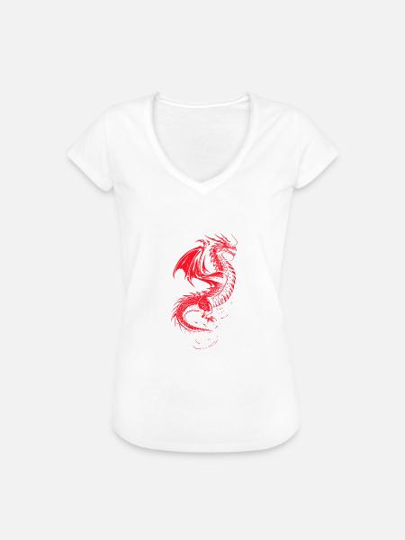 Roter Drache zügellos - Frauen Vintage T-Shirt - Weiß
