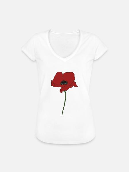 mohnblume - Frauen Vintage T-Shirt - Weiß
