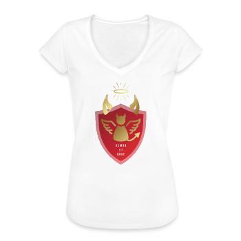 DÄMON UND ENGEL - Frauen Vintage T-Shirt - Weiß - Vorne