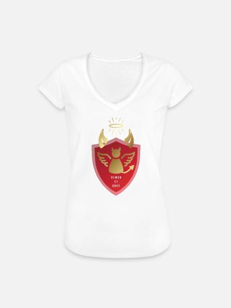 DÄMON UND ENGEL - Frauen Vintage T-Shirt - Weiß