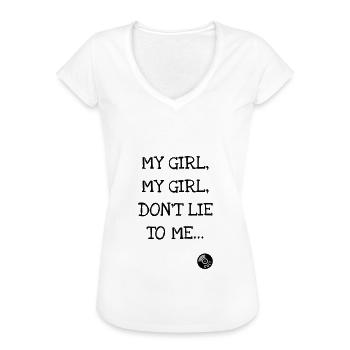 Mein Mädchen, mein Mädchen, lüg mich nicht an ... Nirvana - Frauen Vintage T-Shirt - Weiß - Vorne - Danielle (179cm)