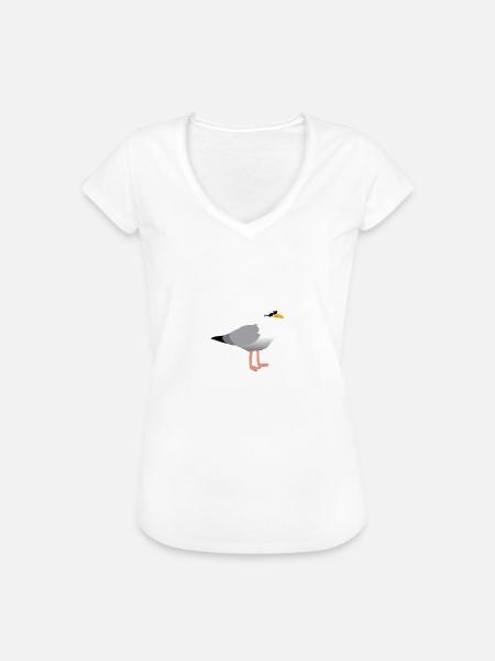 Hamburger Möwe - Frauen Vintage T-Shirt - Weiß