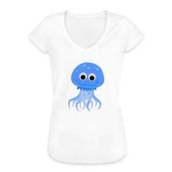 Qualle - Frauen Vintage T-Shirt - Weiß - Vorne - Danielle (179cm)