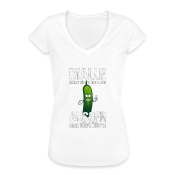 Malle Mallorca Gurke Bier Geschenk - Frauen Vintage T-Shirt - Weiß - Vorne