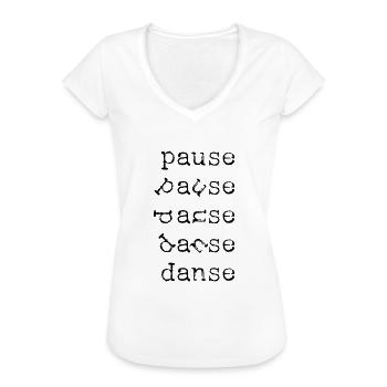PAUSE DANSE - T-shirt vintage Femme - blanc - Devant - Danielle (179cm)