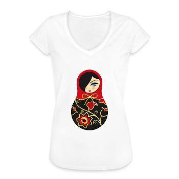 Matroschka Larissa - Frauen Vintage T-Shirt - Weiß - Vorne - Danielle (179cm)