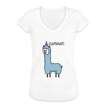 Lama - Illuminatii - Frauen Vintage T-Shirt - Weiß - Vorne