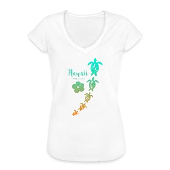 Aloha Schildkröten Hawaii Surfing Paradise - Frauen Vintage T-Shirt - Weiß - Vorne