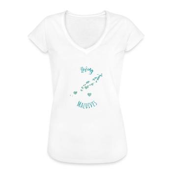 Malediven Geschenk für Maledivenurlauber - Frauen Vintage T-Shirt - Weiß - Vorne