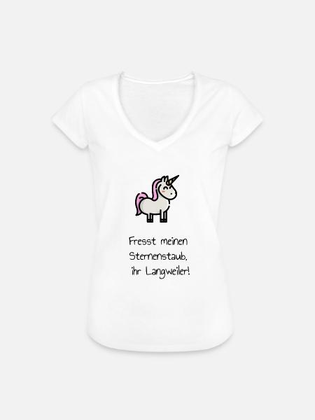 Einhorn Spruch Sternenstaub. Geschenk - Frauen Vintage T-Shirt - Weiß