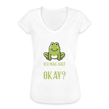 Frosch Laubfrosch Ich Mag Frösche - Frauen Vintage T-Shirt - Weiß - Vorne