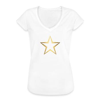 Stern gold - Frauen Vintage T-Shirt - Weiß - Vorne