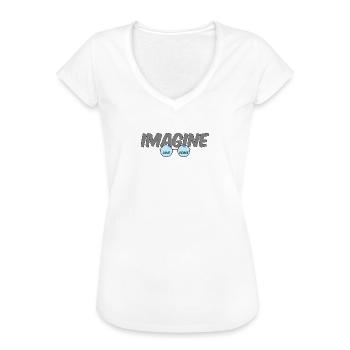 Imagine - Liebe, Frieden, Toleranz und Respekt - Frauen Vintage T-Shirt - Weiß - Vorne