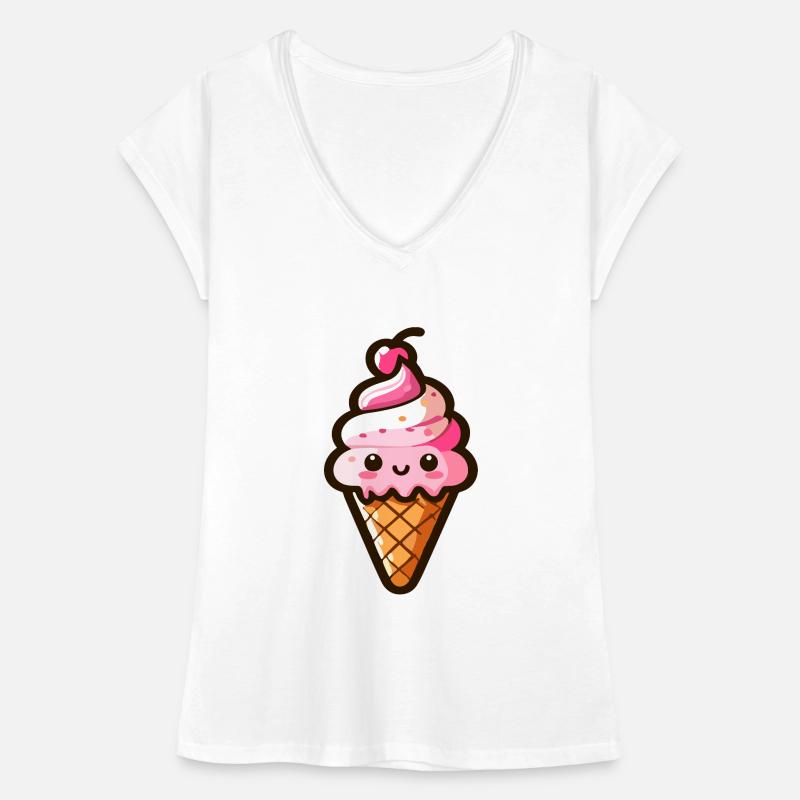Cornet de glace a l'italienne mignonne T-shirt vintage Femme