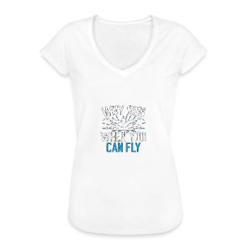 Why Run When You Can Fly Schwimmen Butterfly - Frauen Vintage T-Shirt - Weiß - Vorne