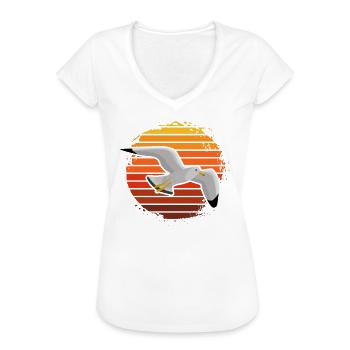 Möwe Wasservogel Shirt Geschenkidee - Frauen Vintage T-Shirt - Weiß - Vorne