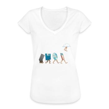 Computer Engineering Software Diskette USB Wolke - Frauen Vintage T-Shirt - Weiß - Vorne