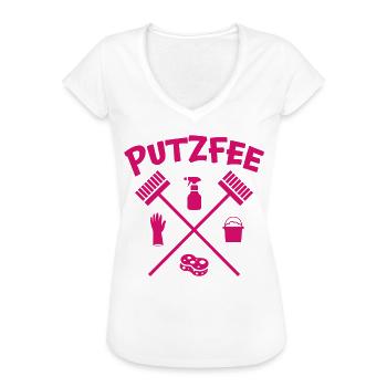 Putzfee Lustiger Spruch Putzfrau Haushalt Geschenk - Frauen Vintage T-Shirt - Weiß - Vorne
