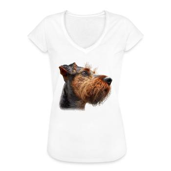 Welsh Terrier Mama - Frauen Vintage T-Shirt - Weiß - Vorne