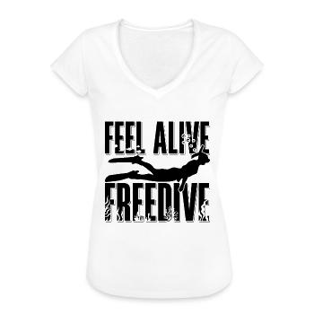 Freediver Apnée Apnée Plongée Idée Cadeau - T-shirt vintage Femme - blanc - Devant - Danielle (179cm)