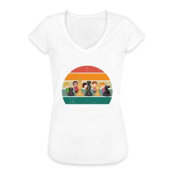 Schachspieler Schachspielerin König Dame Schach - Frauen Vintage T-Shirt - Weiß - Vorne - Danielle (179cm)