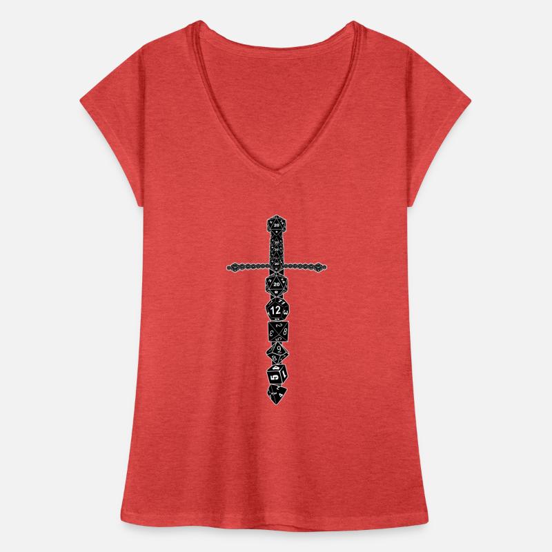 RPG D20 Cube Dice cube magie épée noire T-shirt vintage Femme