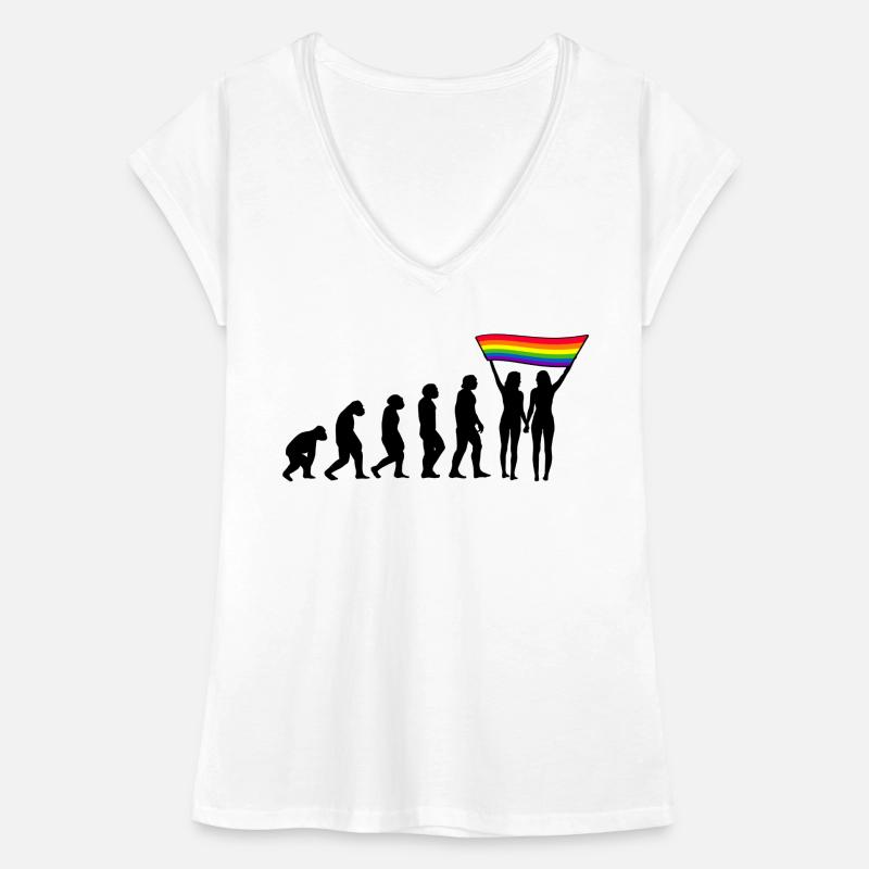 LGBTQ Evolution lesbischen pride Lesben Flagge Frauen Vintage T-Shirt