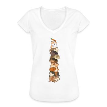 Meerschweinchen Turm Karotte Kunststück Pyramide - Frauen Vintage T-Shirt - Weiß - Vorne