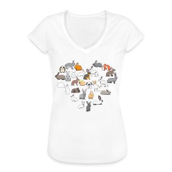 Hasen & Häschen Geschenk Rabbit Schlappohr - Frauen Vintage T-Shirt - Weiß - Vorne