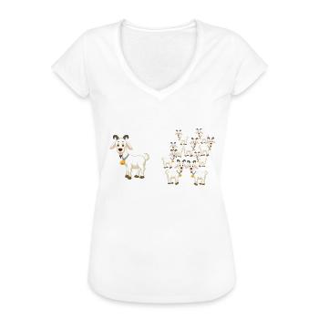 Ziegenhirt, Ziegen, Ziege - Frauen Vintage T-Shirt - Weiß - Vorne
