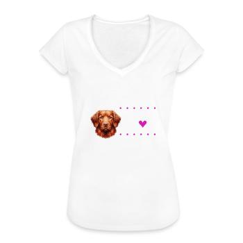 Ich liebe Nova Scotia Duck Tolling Retriever - Frauen Vintage T-Shirt - Weiß - Vorne