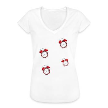 Uhrzeit im Osten , DDR Viertel Halb Dreiviertel - Frauen Vintage T-Shirt - Weiß - Vorne