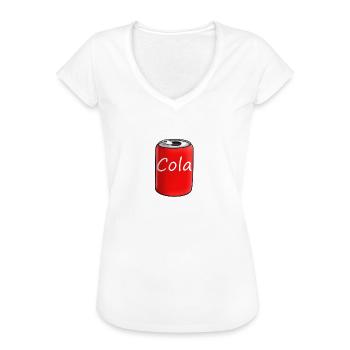 Dose Cola in rot - Frauen Vintage T-Shirt - Weiß - Vorne