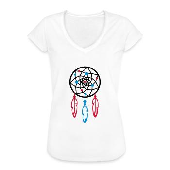 Dreamcatcher / Dreamcatcher PERLES - T-shirt vintage Femme - blanc - Devant - Danielle (179cm)