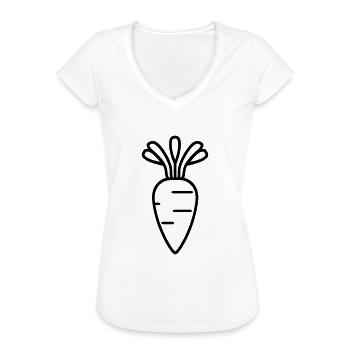 Carotte - T-shirt vintage Femme - blanc - Devant - Danielle (179cm)