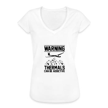 Mouches thermiques | Cadeaux planeurs planeurs - T-shirt vintage Femme - blanc - Devant - Danielle (179cm)
