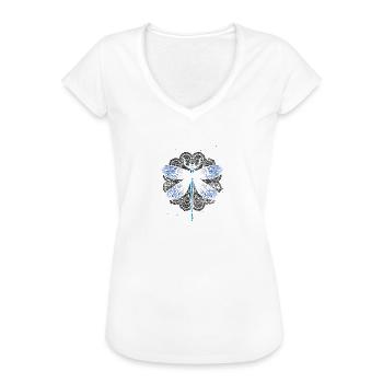 Libelle - Frauen Vintage T-Shirt - Weiß - Vorne