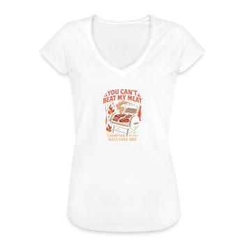 Du kannst mein Fleisch nicht schlagen - Frauen Vintage T-Shirt - Weiß - Vorne