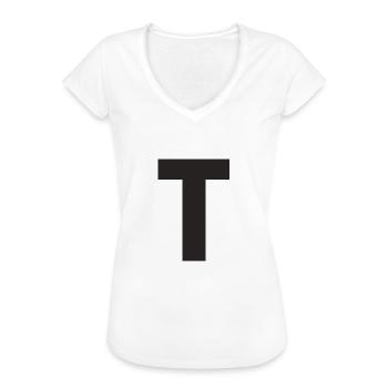 T - T-shirt vintage Femme - blanc - Devant - Danielle (179cm)