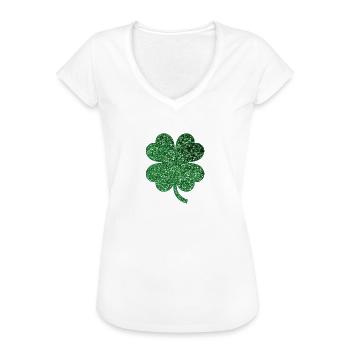 st.patricks day, irland, ireland, klee,glitzer - Frauen Vintage T-Shirt - Weiß - Vorne