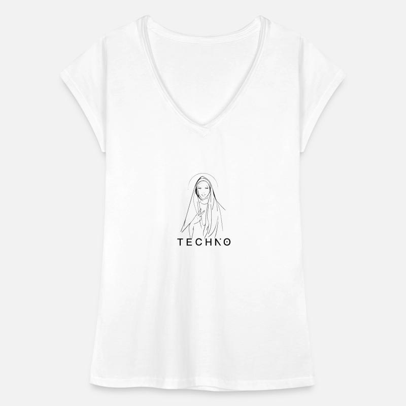 Techno Nonne - Dark Techno, Dark Minimal Techno, H Frauen Vintage T-Shirt