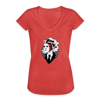 Agent Cooper - Frauen Vintage T-Shirt - Rot meliert - Vorne - Danielle (179cm)